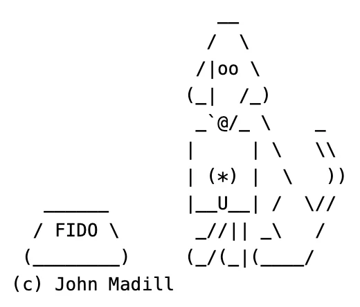Логотип FidoNet — собака с дискетой